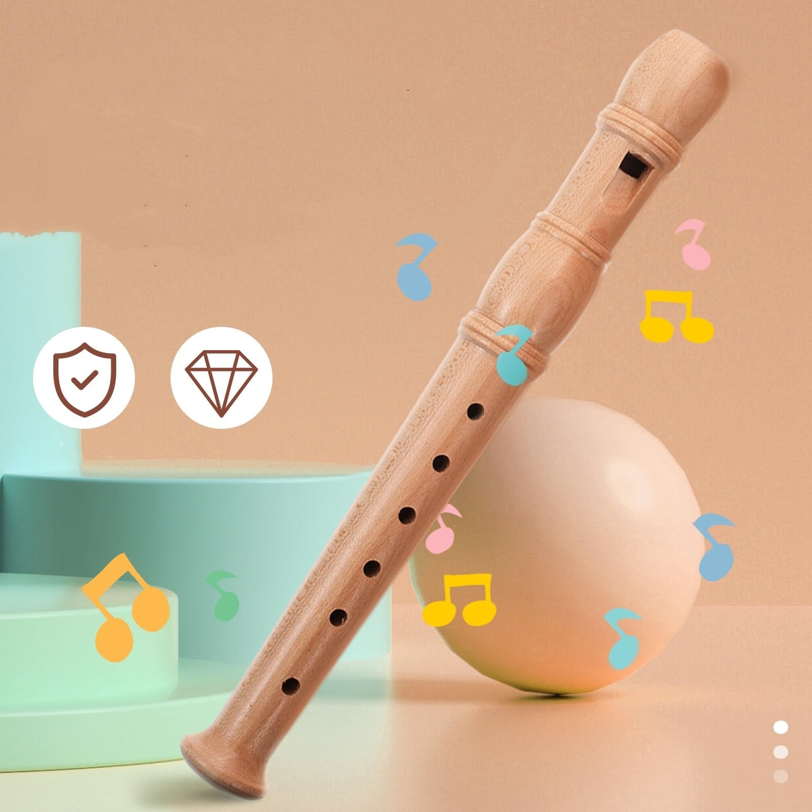 Wooden Recorder Saxophone for Music Students - Professional Wind Instrument for Beginners & Practice - Perfect for School Bands, Home Practice & Music Classes