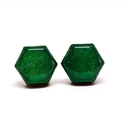 Emerald Green Shimmer Hexagon