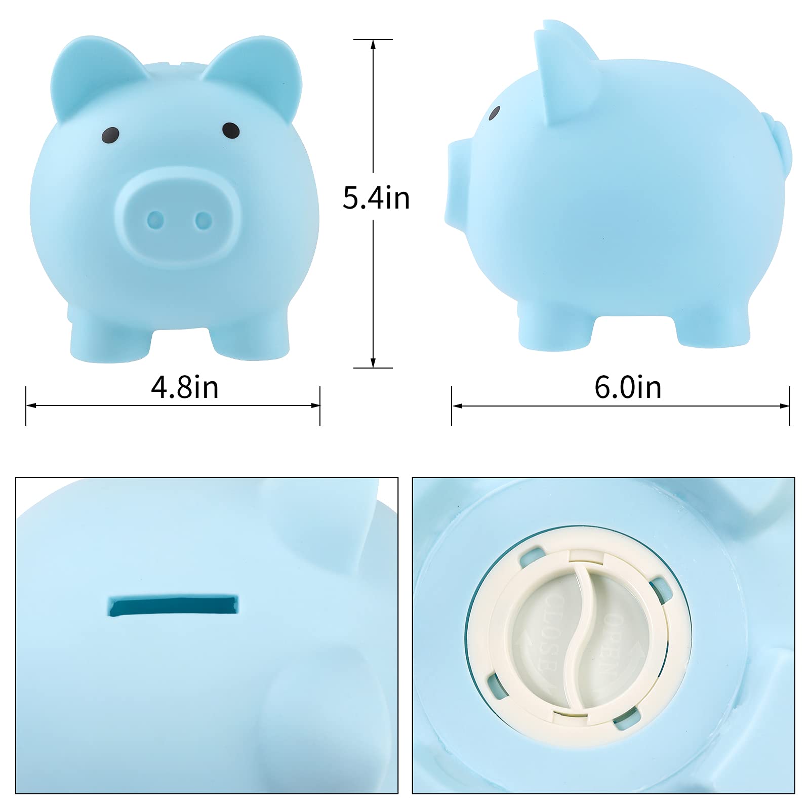 Unbreakable Blue Piggy Bank for Boys - Durable Plastic Money Bank for Kids, Perfect Birthday, Festival & Baby Shower Gift - Teach Savings with Fun for Toddlers & Children
