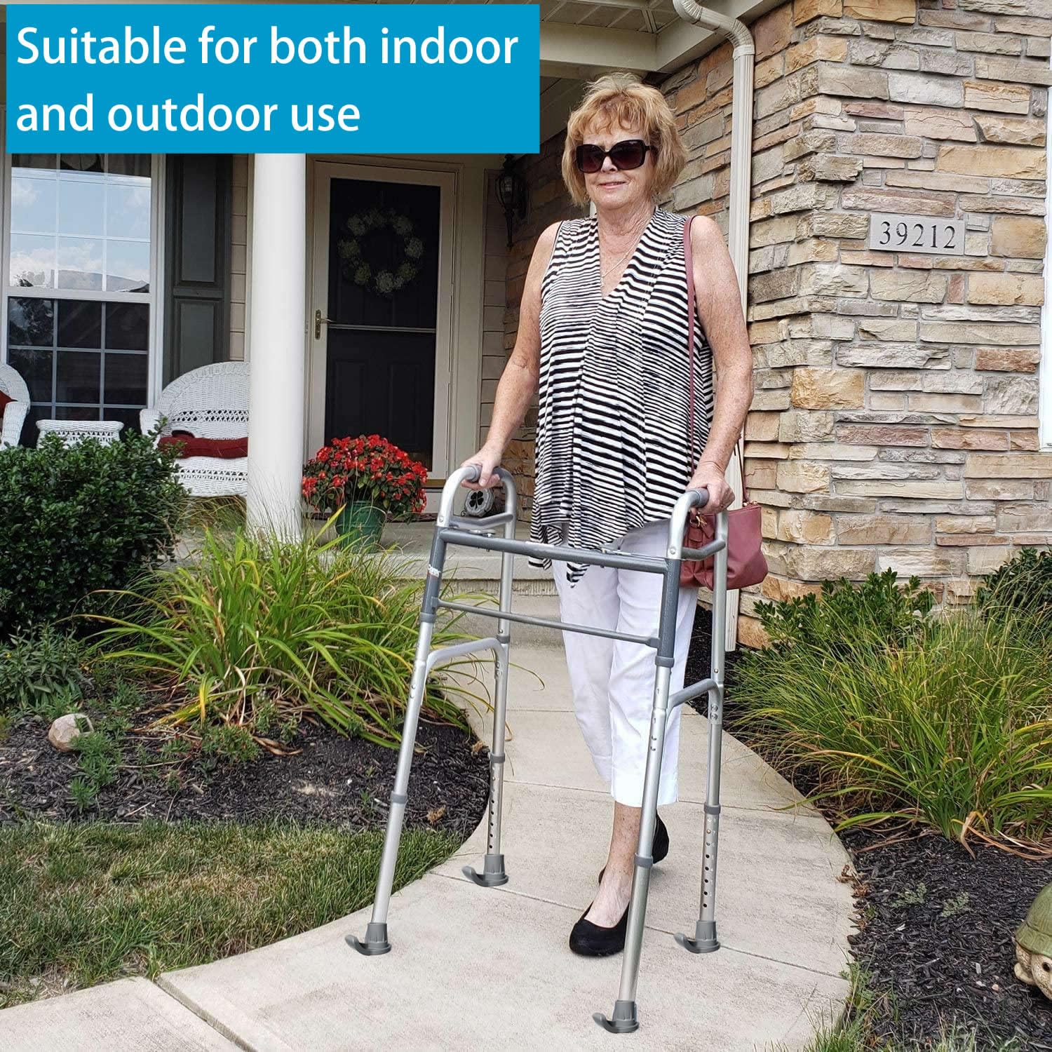Upgraded Walker Ski Glides for Seniors - 4 Pack (1 1/8 Inch) | Folding Walker Accessories, Sliders & Gliders for Back Legs | Non-Slip Walker Feet Pads | Drive Rollator Replacement Parts | Ideal for Indoor/Outdoor Mobility Assistance & Elderly Care