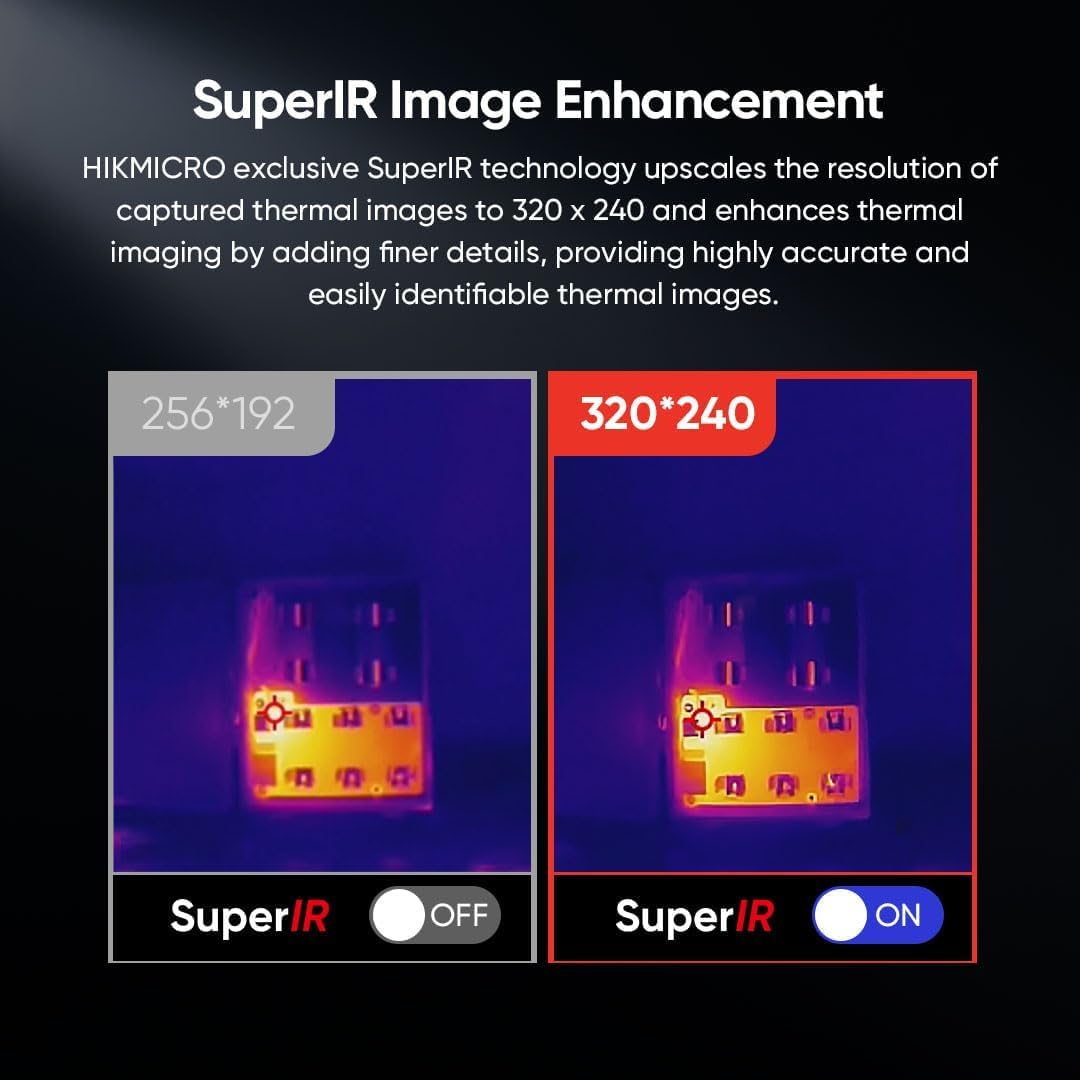 HIKMICRO B01 Thermal Imaging Camera - 320x240 IR Resolution, 256x192 Super IR, WiFi Enabled, 3.2
