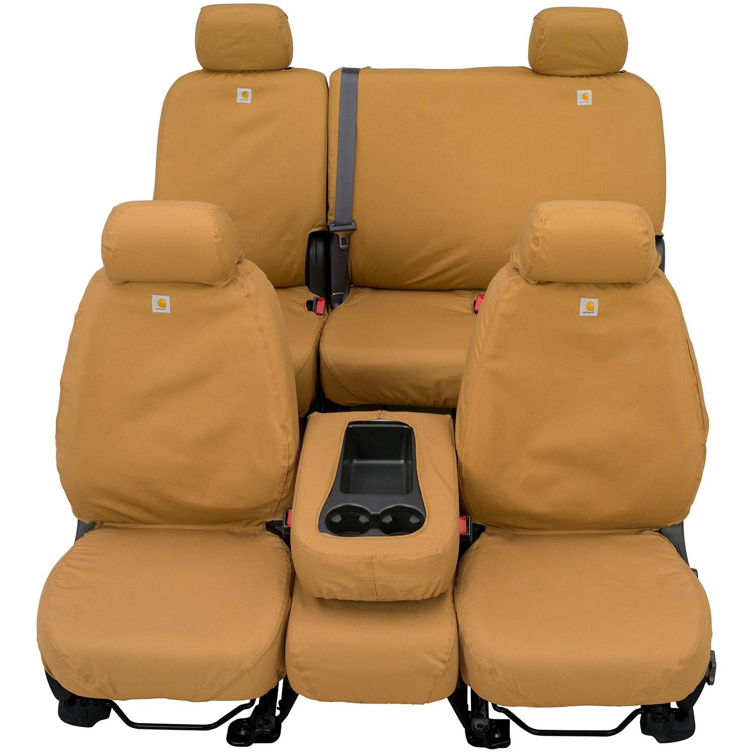 Covercraft Carhartt SeatSaver Custom Seat Covers for 2001-2007 Ford F-250/F-350 & 2000-2005 Ford Excursion | 1st Row Bucket Seats | Durable Duck Weave Brown Fabric | Perfect for Work Trucks & Off-Road Adventures