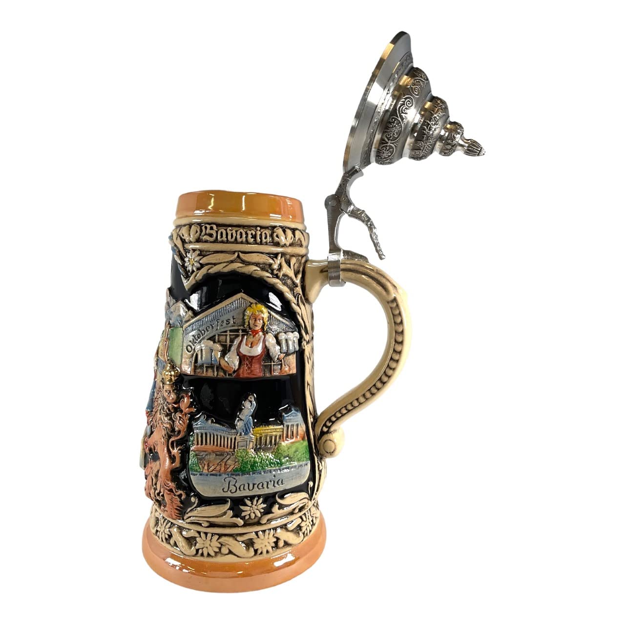 Authentic Munich Landmarks German Beer Stein .5L - Oktoberfest Bavaria Collectible Mug - Perfect for Beer Lovers, Home Bar Decor & German Culture Enthusiasts