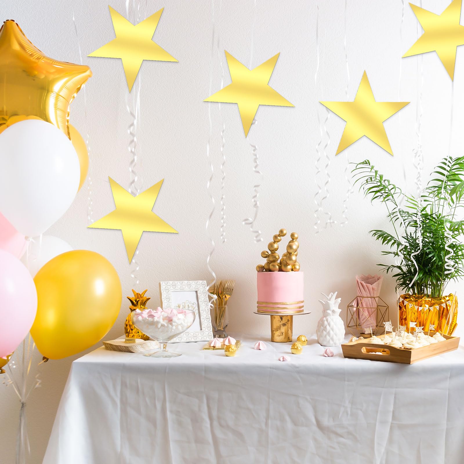 30 Pcs 11 Inch Gold Star Cutouts - Double Sided Hollywood Party Decorations for Movie Night, Red Carpet Events & Classroom Wall Decor - Perfect for Birthday Parties, Award Ceremonies & Themed Celebrations