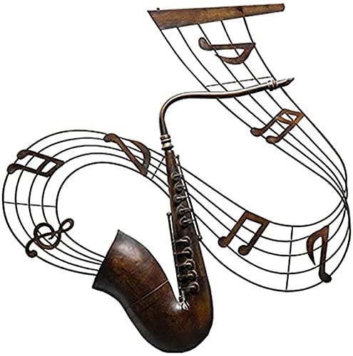 Large Metal Wall Art - American Saxophone Musical Note Wall Sculpture for Home & Bar Decor, Unique Gift Idea | Perfect for Jazz Lovers & Music Room Decor