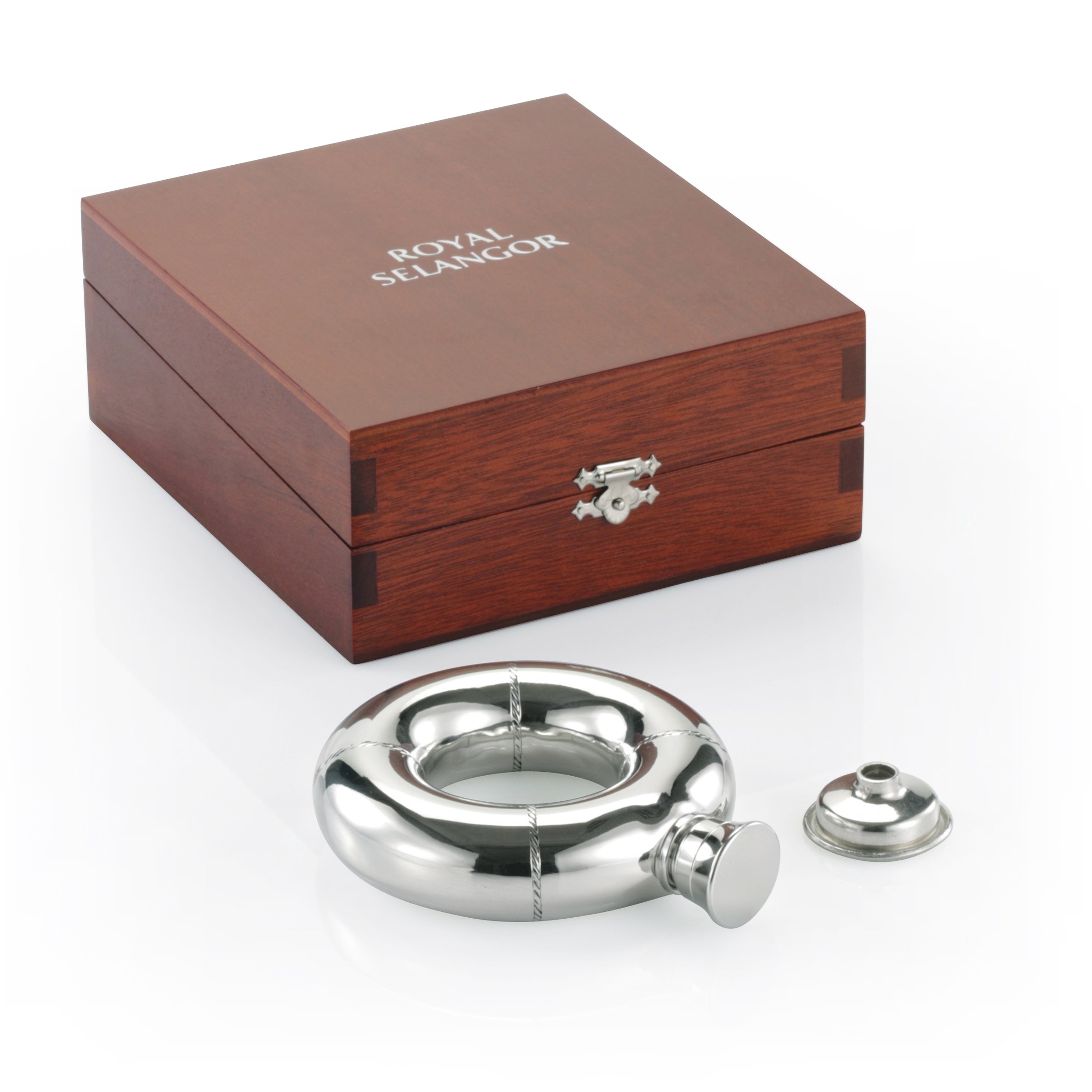 Royal Selangor Premium Pewter Hip Flask with Hand-Finished Gift Box - Perfect for Whiskey Lovers, Wedding Gifts & Anniversary Presents