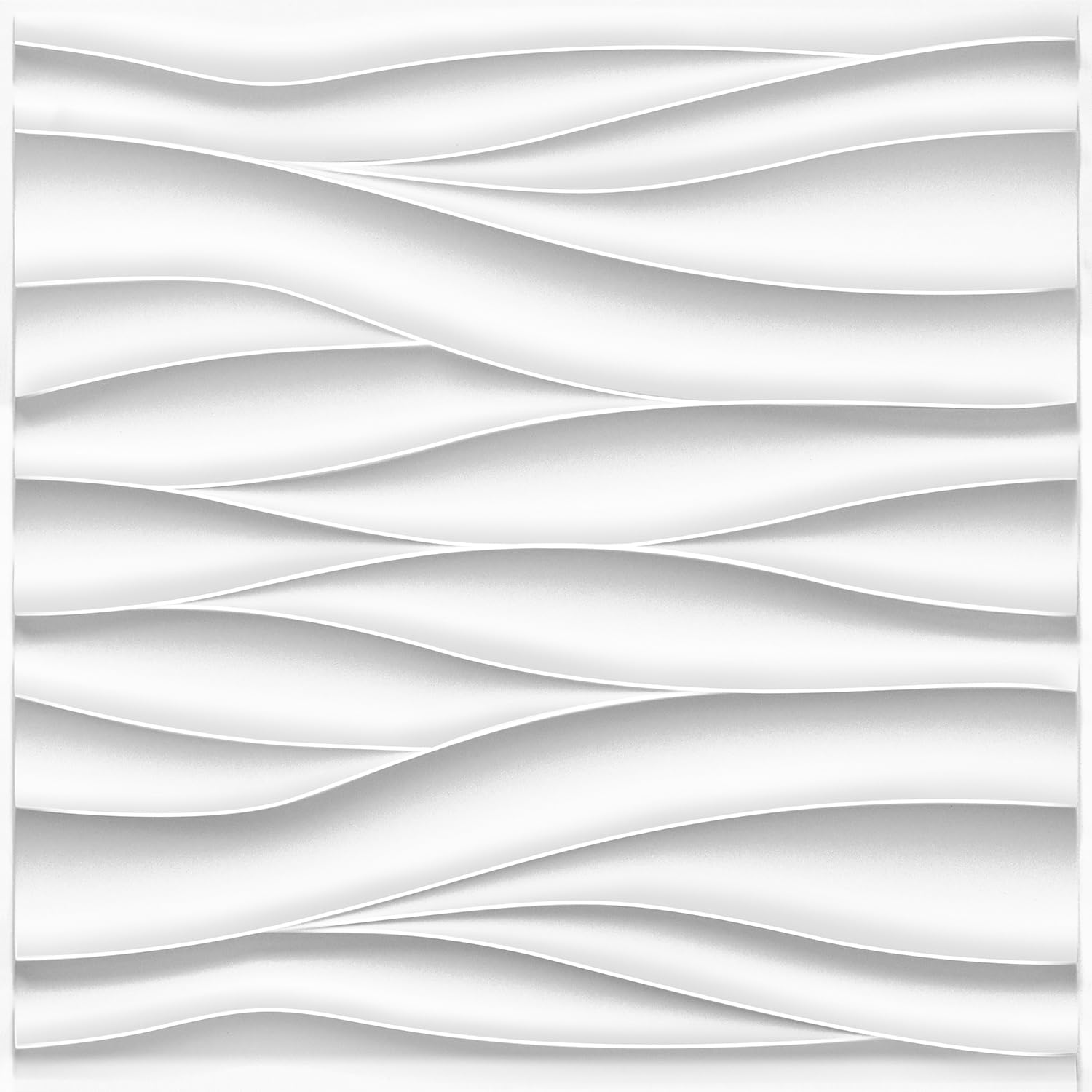 STICKGOO White 3D Wave Wall Panels - Pack of 12 Paintable Interior Wall Decor Tiles for Living Room, Bedroom & Office Accent Walls | Modern Home Design & DIY Wall Covering Solutions