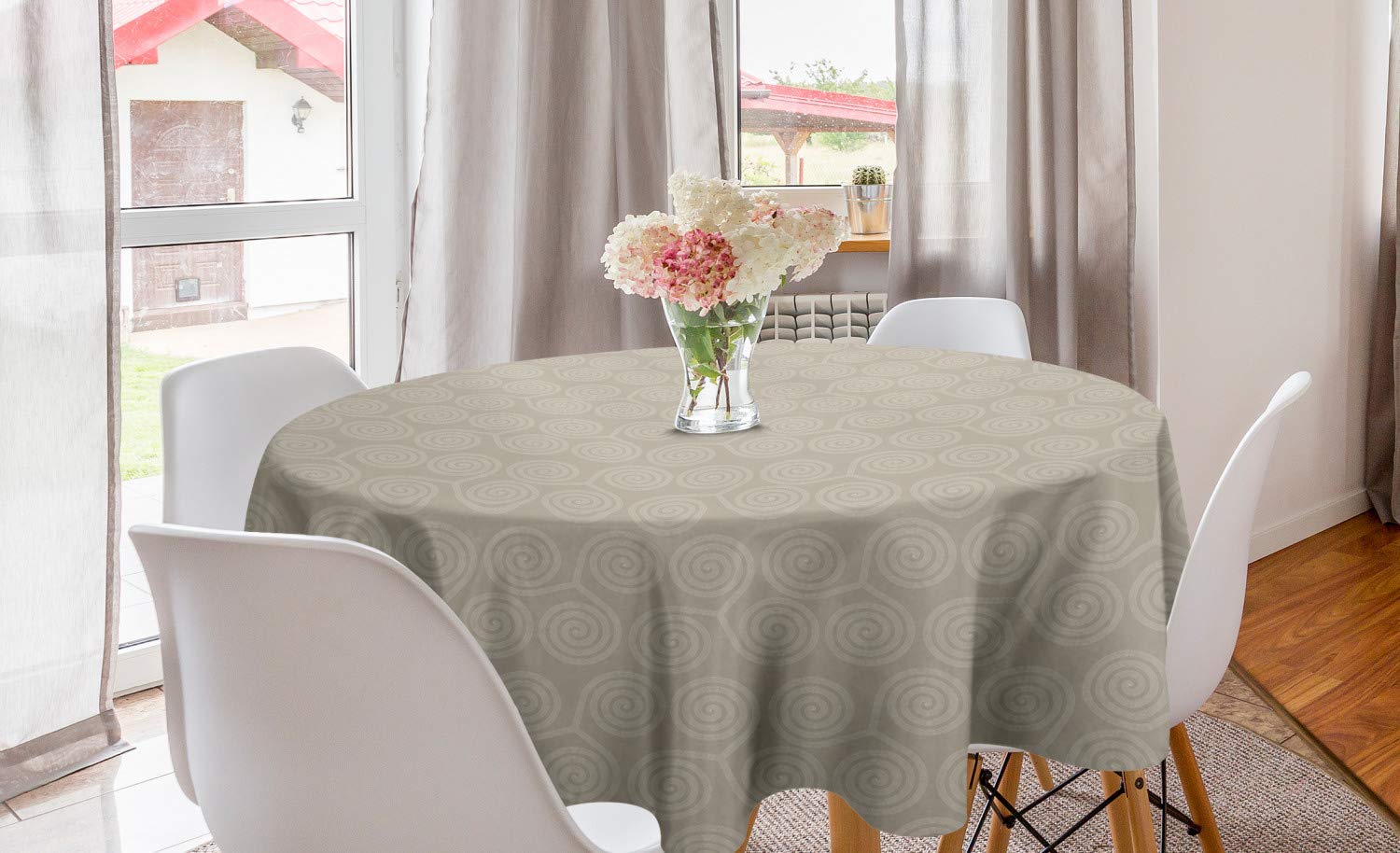 Ambesonne Geometric Round Tablecloth 60