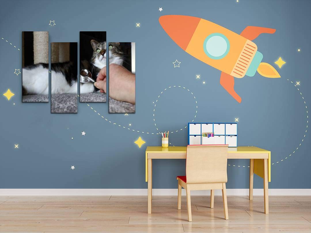 Wocatton Vet Home Visit - Cat Veterinary Examination Wall Art Canvas Print, Stretched & Framed - Perfect for Veterinary Clinics, Animal Lover Gifts & Home Decor