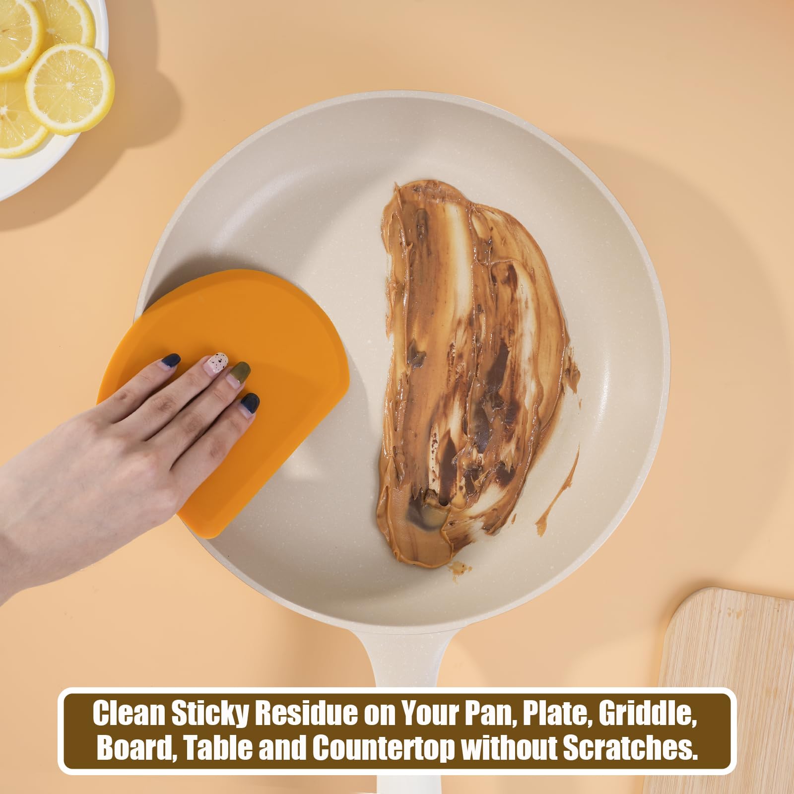 Premium Stainless Steel Silicone Dough Scraper Set - 2 Pack Flexible Baking Scraper with Curved Edge for Sourdough Bread, Pastry Making & Kitchen Prep (Food Grade, Gray & Orange) - Perfect for Bakers, Home Cooks & Professional Kitchens