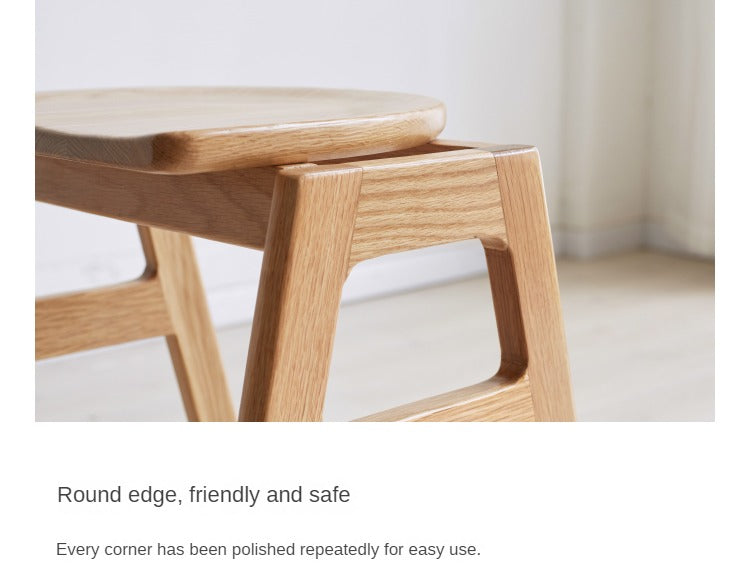 Solid Oak Wood High Bar Stool - Durable & Stylish for Kitchen Island, Breakfast Nook, and Home Bar Use