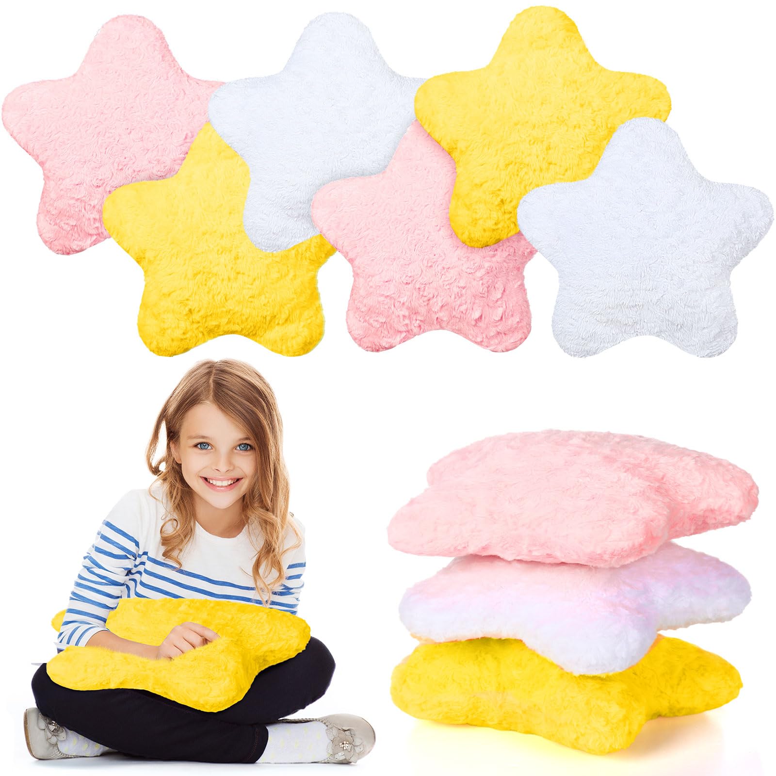 Yousoontic 6-Piece Star Fluffy Throw Pillow Set - 15.7