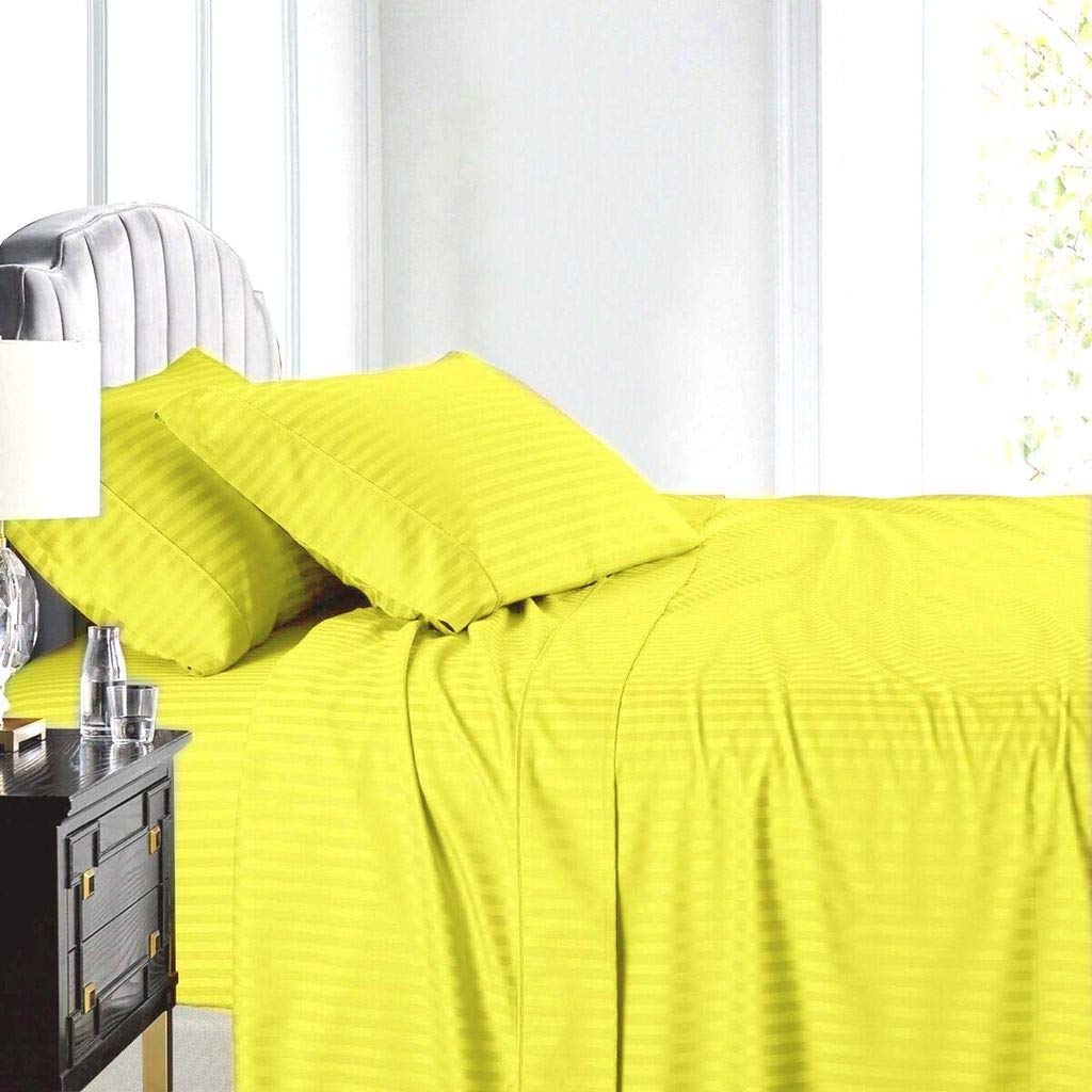 Premium 4-Piece Twin XL Stripe Sheets Set - 100% Egyptian Cotton, 800 Thread Count, Deep Pocket (7-9
