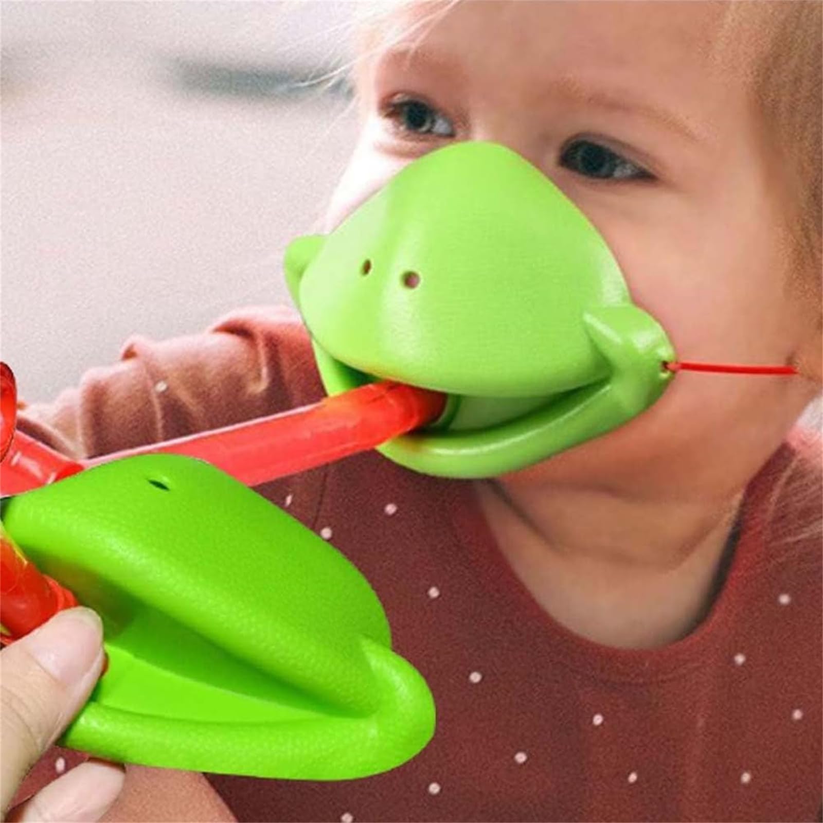 Frog Mask with Blow Tongue - Fun Frog Tongue Game for Kids & Adults - Lizard Tongue Party Game with Insect Cards - Interactive Blowing Air Face Mask for Halloween, Birthday Parties & Family Game Nights