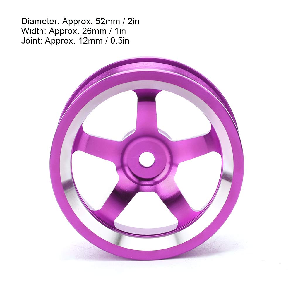 4Pcs 1/10 Scale Aluminum Alloy RC Car Wheel Hub Adapters & Rims Set - Compatible with 94123 Touring Drift Cars, RC Drift Vehicles - Perfect for Racing, Drifting & Off-Road RC Car Enthusiasts