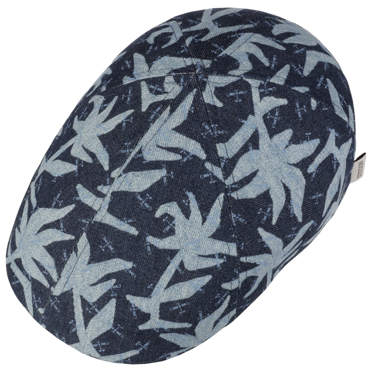 Stetson Texas Denim Print Flat Cap for Men - Western Style Cowboy Hat for Outdoor, Rodeo & Casual Wear