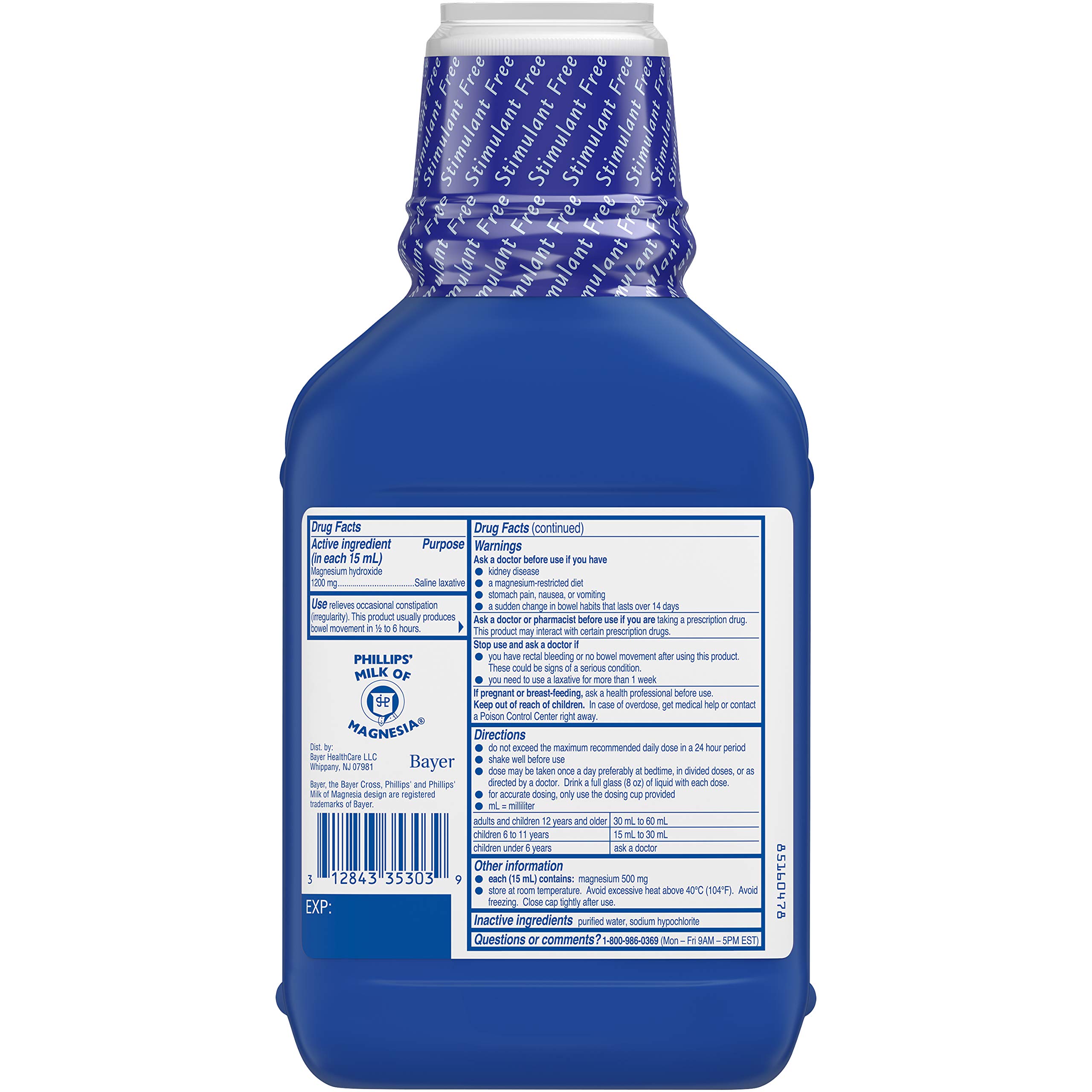 Phillips' Milk of Magnesia Original 26 oz (Pack of 9) - Gentle Laxative & Antacid for Occasional Constipation & Heartburn Relief - Perfect for Home, Travel & Emergency Kits