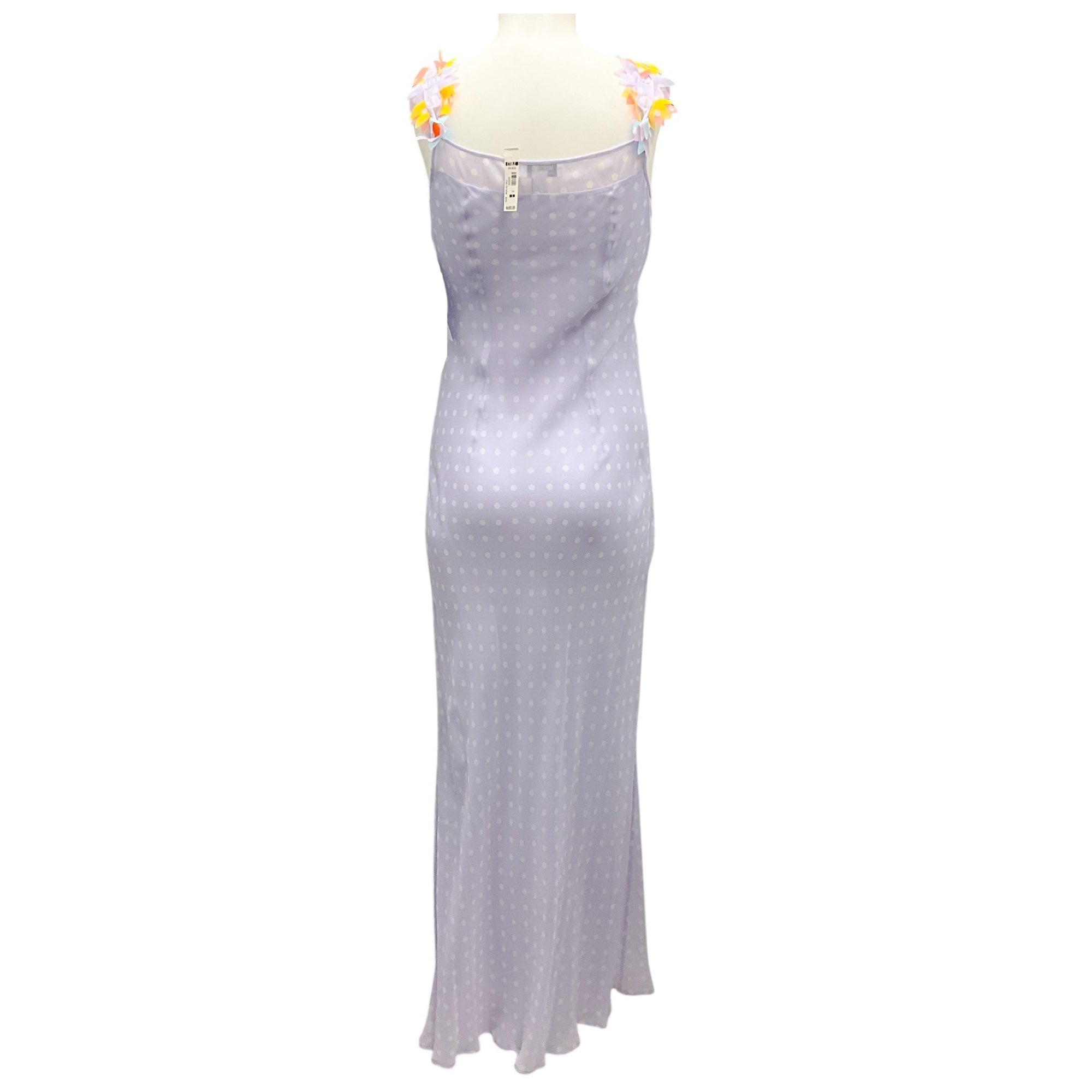 Moschino Cheap & Chic Lilac Floral Applique Dot Print Maxi Dress for Women - Perfect for Weddings, Parties & Special Occasions