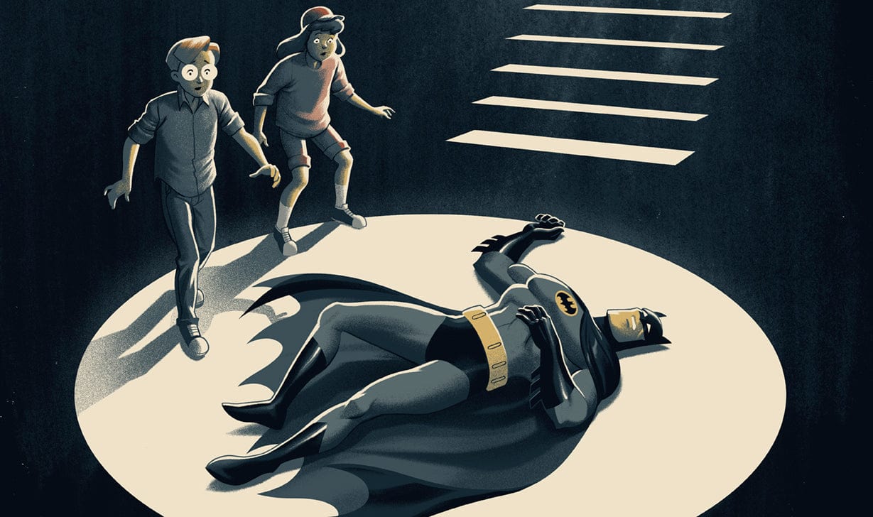 Batman: The Animated Series 'I've Got Batman In My Basement' Screen Printed Poster - Limited Edition Collectible for Home Theater & Comic Book Room Decor