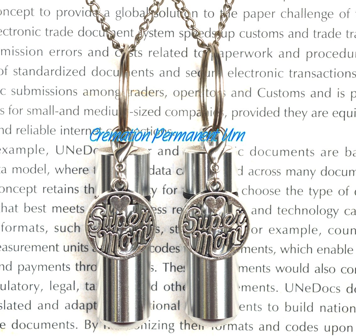 Super Mom Men's Urn Necklace - Cremation Jewelry for Ashes Keepsake - Memorial Pendant for Loved Ones - Perfect for Remembrance, Gifts & Special Occasions