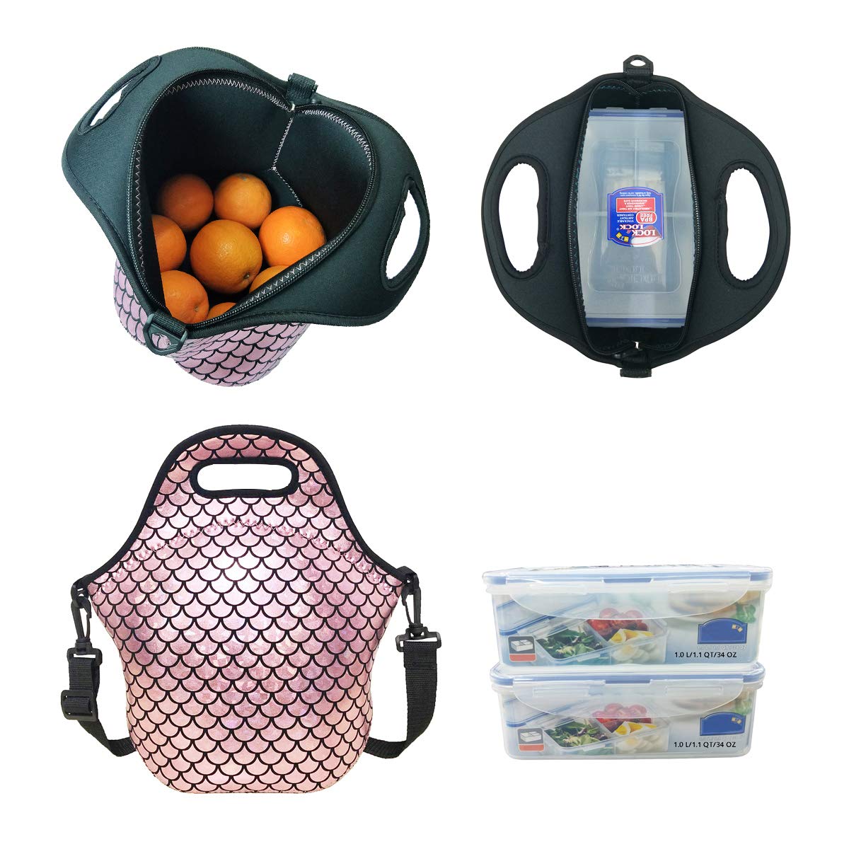 YOUDA Insulated Neoprene Lunch Bag for Work, Travel & Picnic