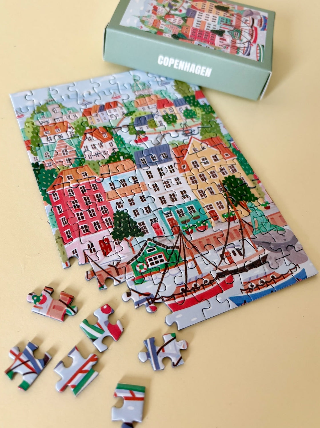 Copenhagen 99 Piece Jigsaw Puzzle for Adults & Kids - Scenic City Landscape Puzzle for Family Game Night & Educational Play