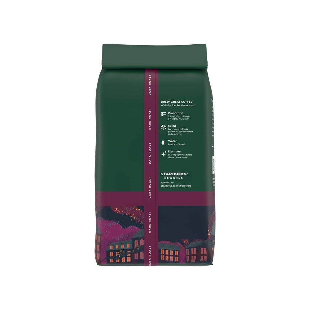 Starbucks Dark Roast Ground Coffee - 100% Arabica French Roast (28 oz Bag) | Premium Coffee Beans for Home Brewing, Office & Gifts