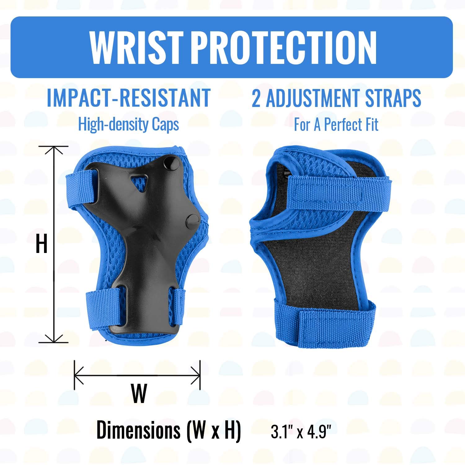 NHH Kids Knee Pads Set - 6 in 1 Protective Gear for Boys & Girls Ages 3-8 | Knee Pads, Elbow Pads & Wrist Guards | Small Size Classic Blue | Perfect for Skateboarding, Roller Skating & Outdoor Play