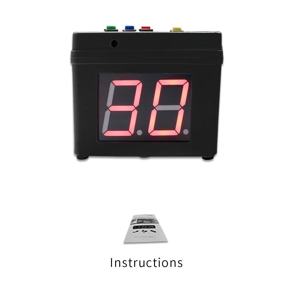 GANXIN Poker Shot Clock - 20/30 Sec & Custom Countdown Timer for Poker, Casino, Chess Tournaments - 4-Sided Cube Timer (Black) - Perfect for Texas Hold'em, Blackjack & Competitive Board Games