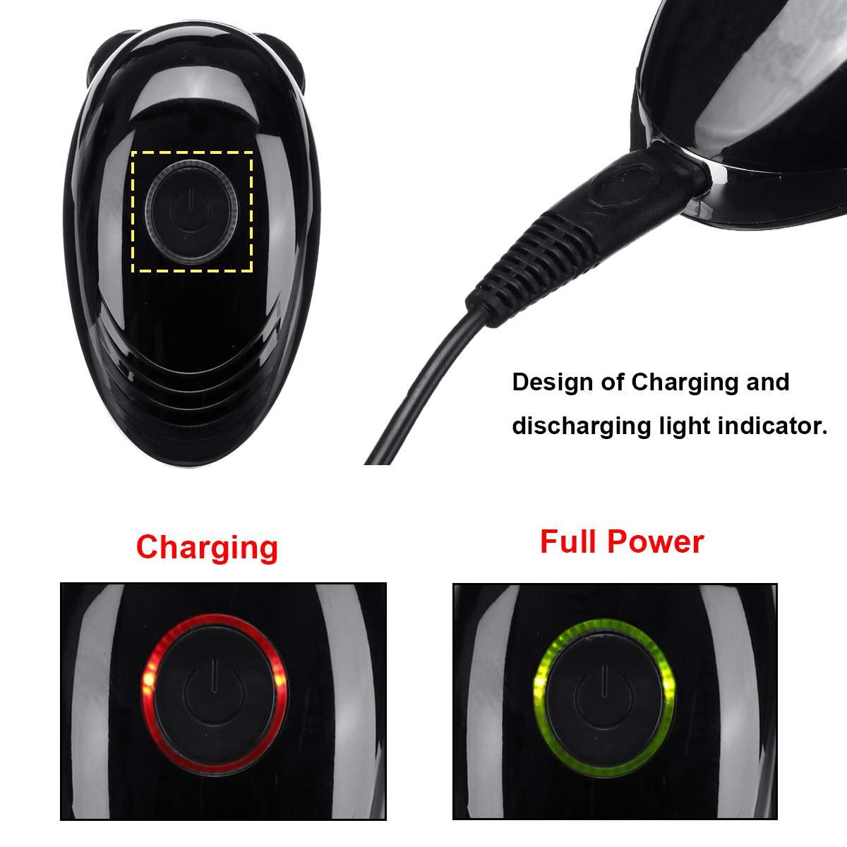 5-in-1 Rechargeable Electric Razor for Men with Floating Heads - Waterproof Shaver, Hair Clipper, Nose & Ear Trimmer, Facial Cleaning Brush - Perfect for Travel, Home & Gym Grooming