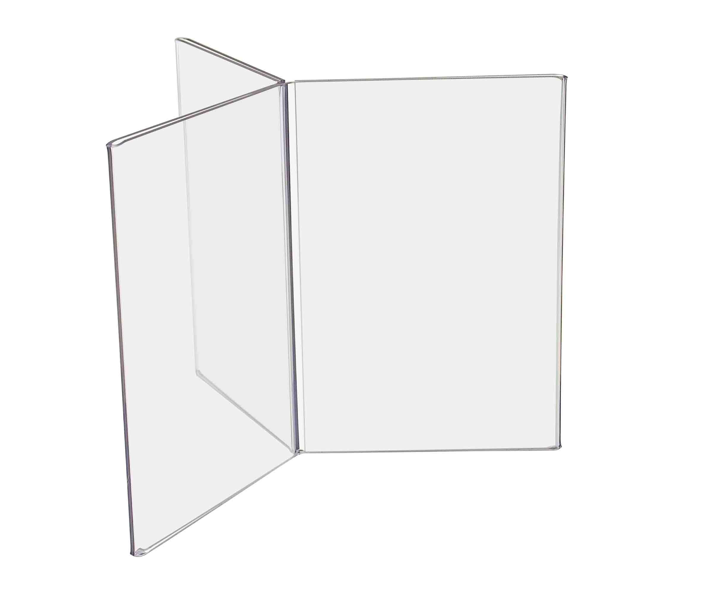 4x6 Inch Multi-Panel Sign Holder - Pack of 25 for Table Tents, Menu Cards, Advertisements & POP Displays | 6-Sided Marketing Display for Restaurants, Retail Stores & Trade Shows