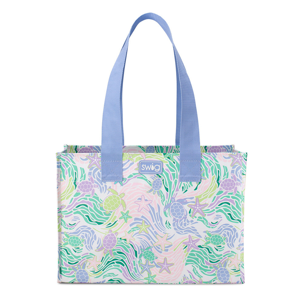 Sea Swirl Jumbo Tote Bag - Large Beach Tote with Zipper Closure | Waterproof & Spacious for Beach, Pool, Travel & Shopping | Trendy Summer Accessory
