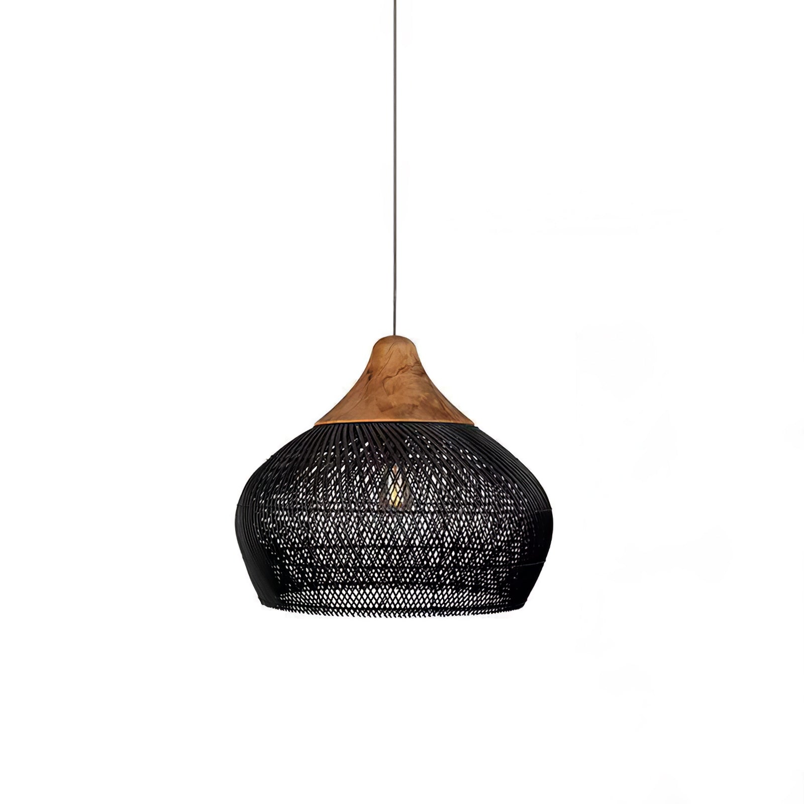 Dark wood & Black rattan