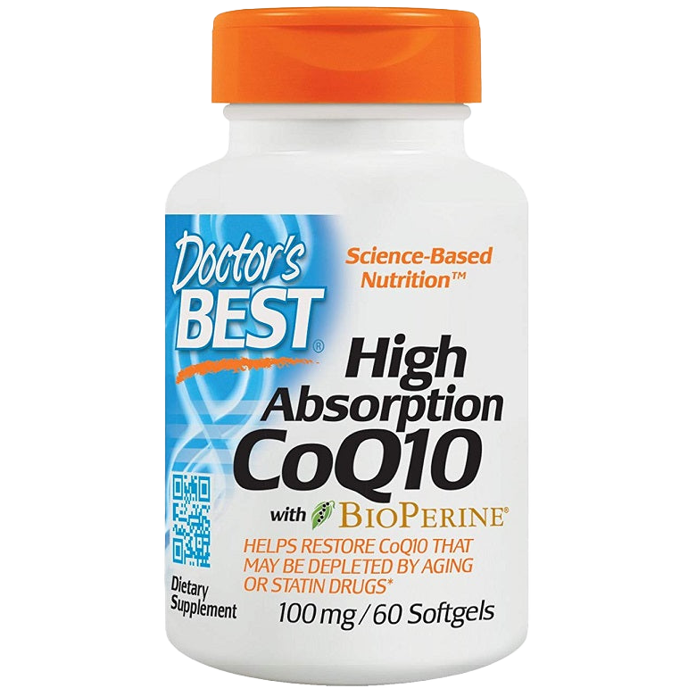 Doctor's Best High Absorption CoQ10 100mg with BioPerine | 60 Softgels for Heart Health & Energy Support | Supports Cardiovascular Wellness & Cellular Energy Production