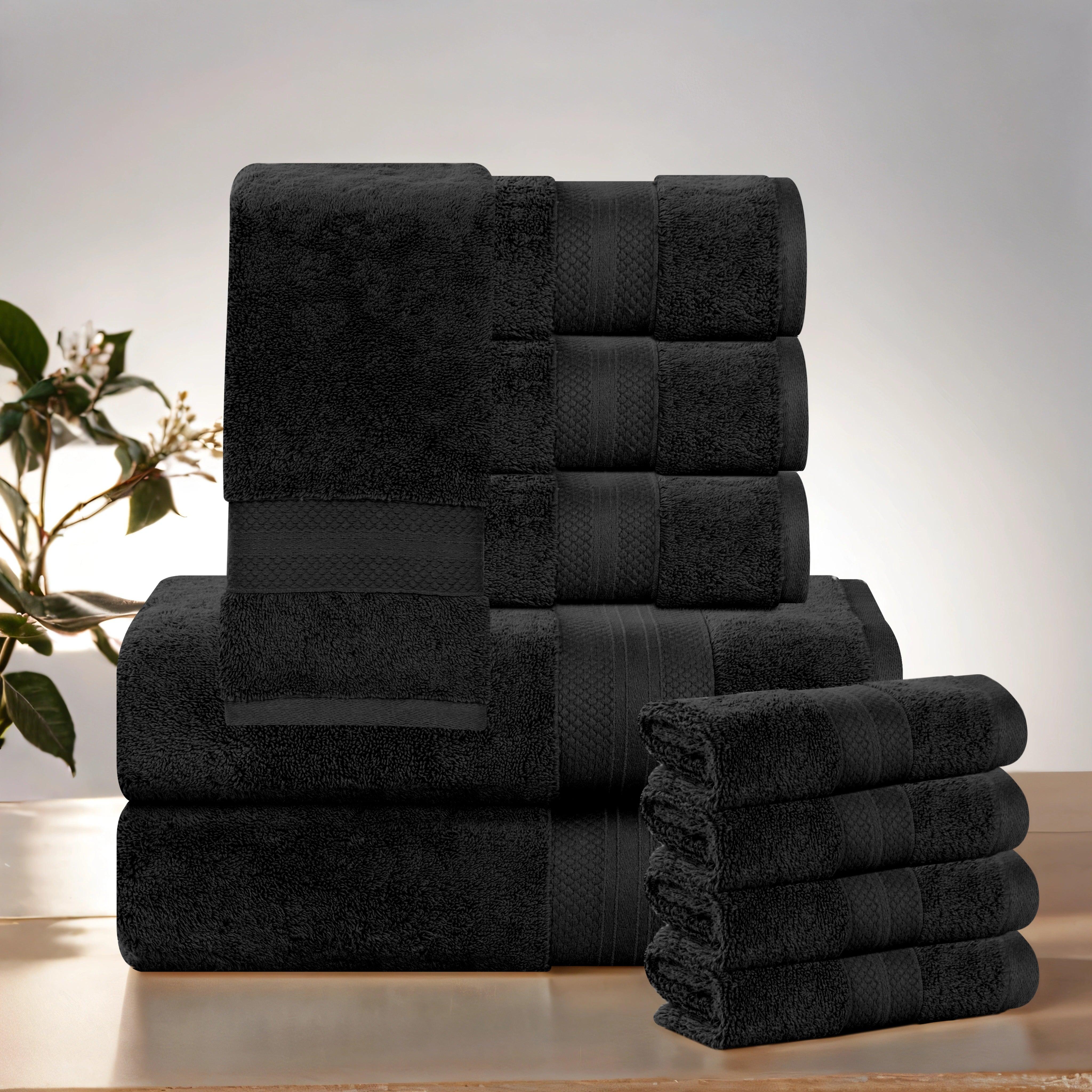 Premium Aria 10-Piece Turkish Cotton Towel Set - Ultra Soft & Absorbent Bath Towels, Hand Towels & Washcloths for Spa, Hotel & Luxury Home Use