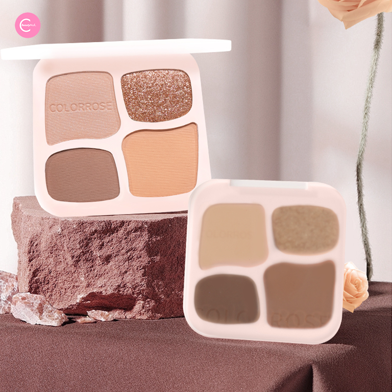 Colorrose Compact 4-Color Eyeshadow Palette - Travel-Friendly Makeup for Everyday & Party Looks