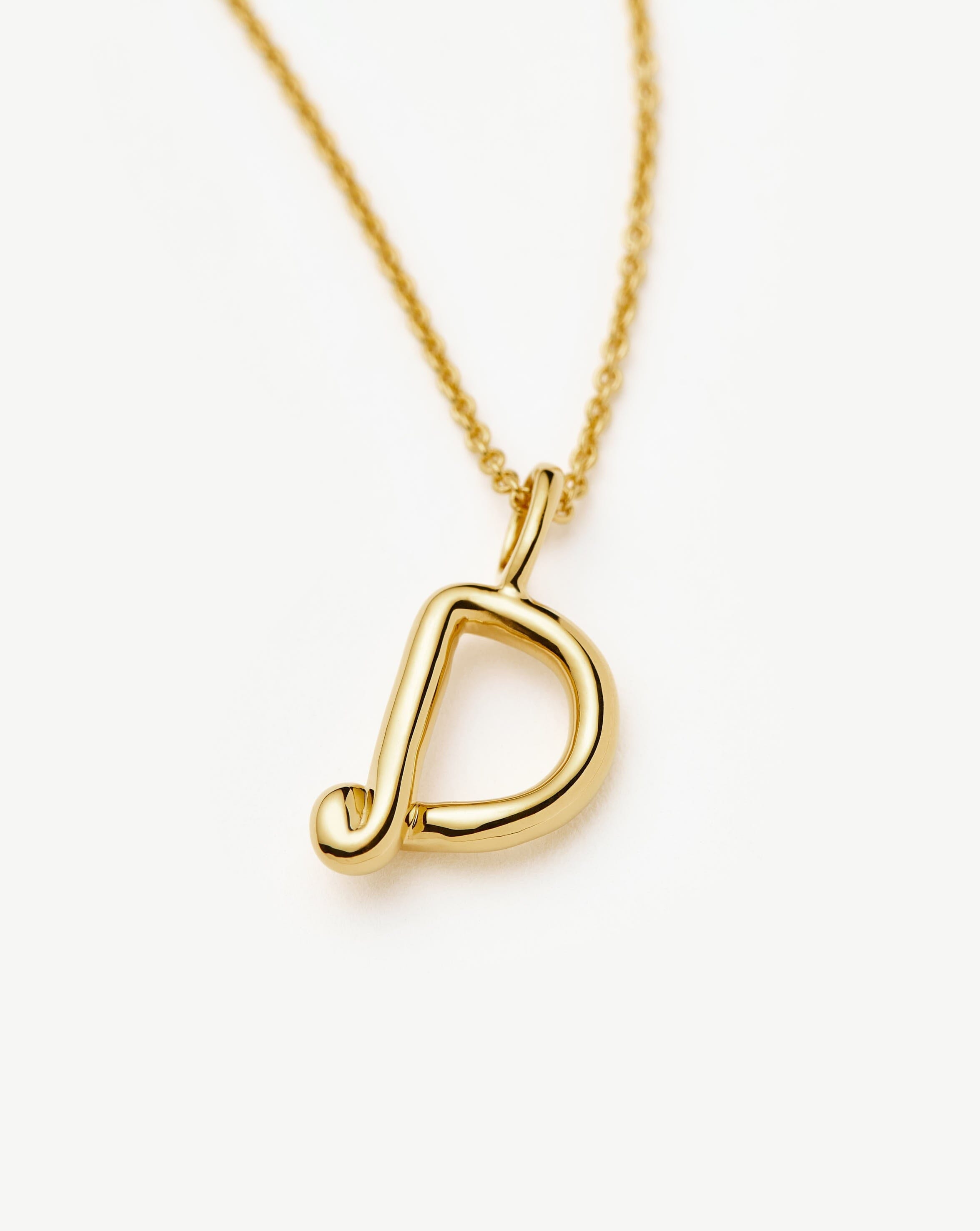 Curly Molten Mini Initial Necklace - 18k Gold Vermeil Personalized Jewelry for Women | Perfect for Gifts, Anniversaries & Everyday Elegance