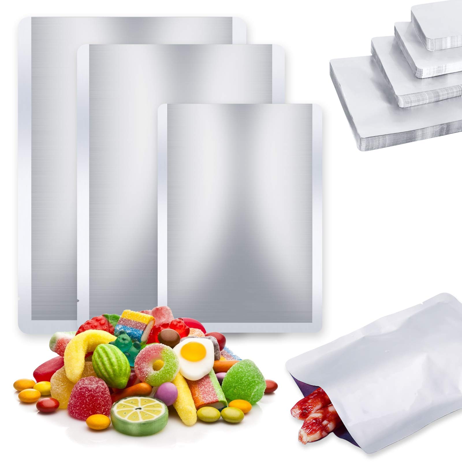 Premium Mylar Food Storage Bags - 25 Pack Small Aluminum Foil Bags for Nuts, Grains, Rice, Wheat & Meat Preservation | Ideal for Long Term Food Storage, Dry Aging Steak, Turkey & Emergency Preparedness | Airtight, Moisture-Proof & Durable Kitchen Essentials