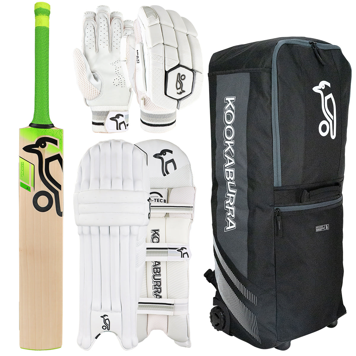 Kookaburra Ghost 3.1 Cricket Bat Set with Gloves, Pads & Carry Bag - Premium Cricket Equipment for Practice & Matches