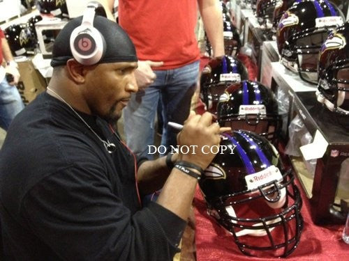 Ray Lewis Autographed Baltimore Ravens Helmet - Limited Edition of 52 with Face Mask & Visor - Perfect for NFL Collectors, Sports Memorabilia Displays & Ravens Fan Gifts