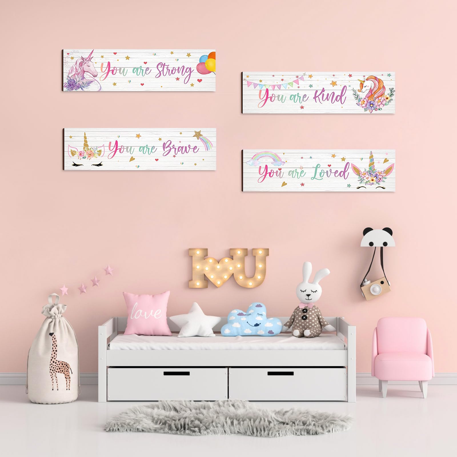 Cute Pink Unicorn Wall Decor for Teen Girls - TheirNear Room Decor for Bedroom, Nursery & Girls Room | Perfect for Birthday Gifts, Sleepover Parties & Kids Room Makeover
