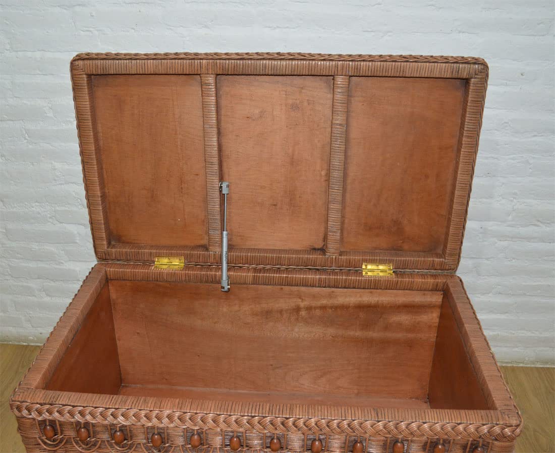Rustic Wicker Storage Trunk with Wood Lining - 37.5