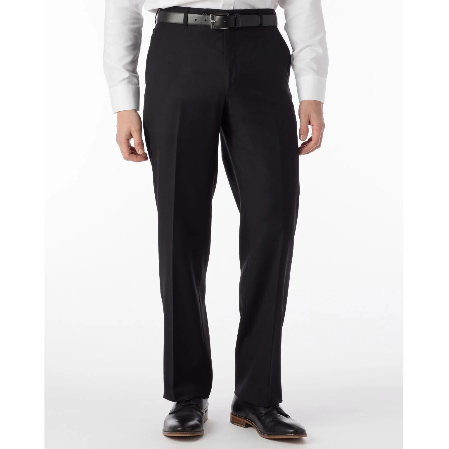 BALLIN Black Solid Travel Twill Dress Pants for Men - Comfortable Business Casual & Office Wear