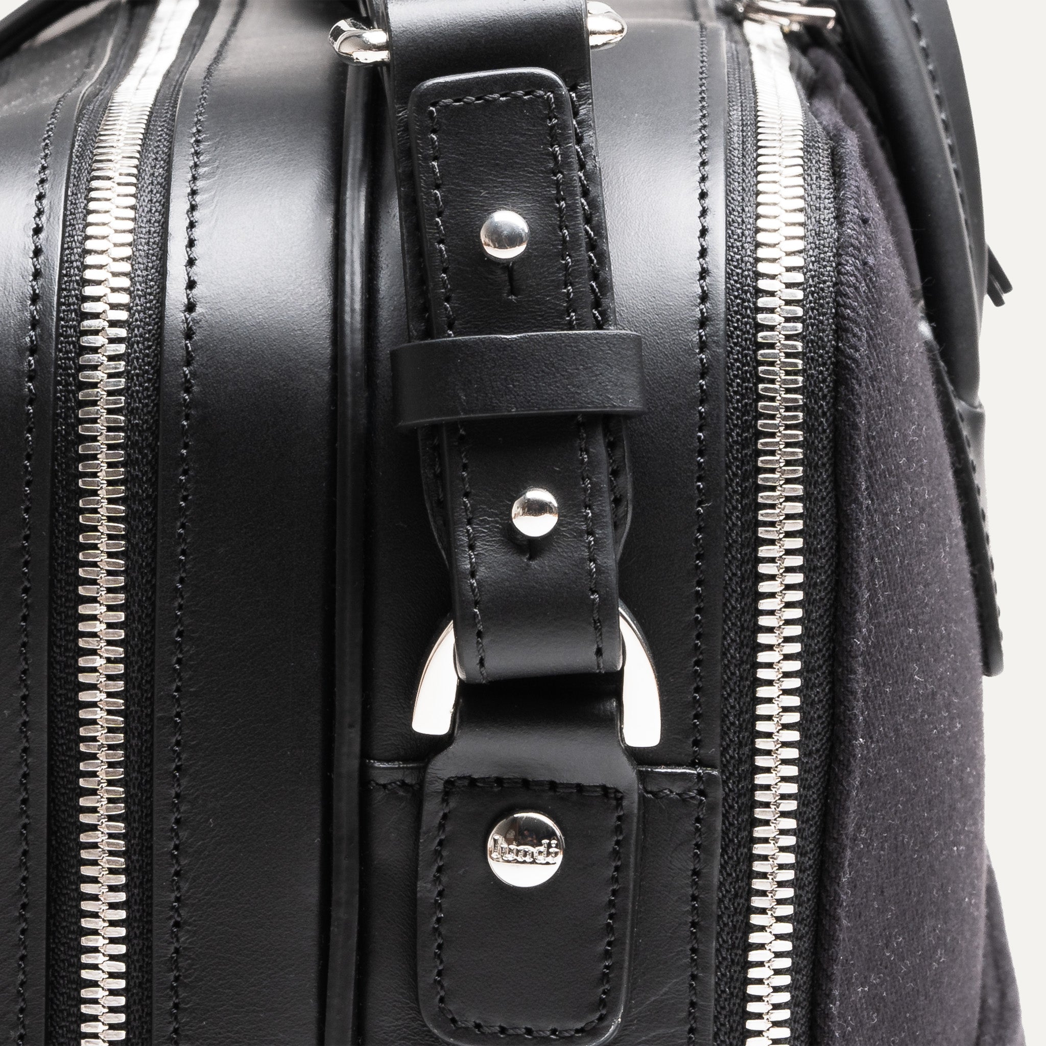 CONALLY Black Leather and Canvas Handbag - Stylish Crossbody Bag for Women, Perfect for Work, Travel and Everyday Use