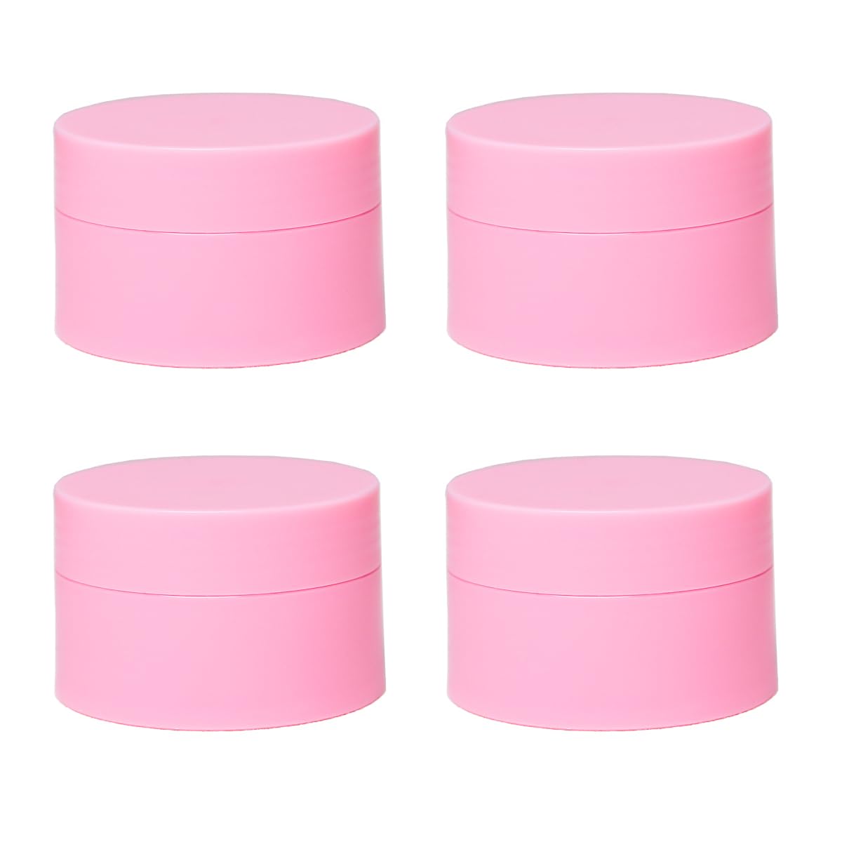 Travel Size Plastic Cream Jars - 4 Pack (1.7 oz, Pink) - Leakproof Cosmetic Containers with Lids for Lotion, Makeup & Toiletries - Perfect for Air Travel, Gym Bag & On-the-Go Skincare Organization