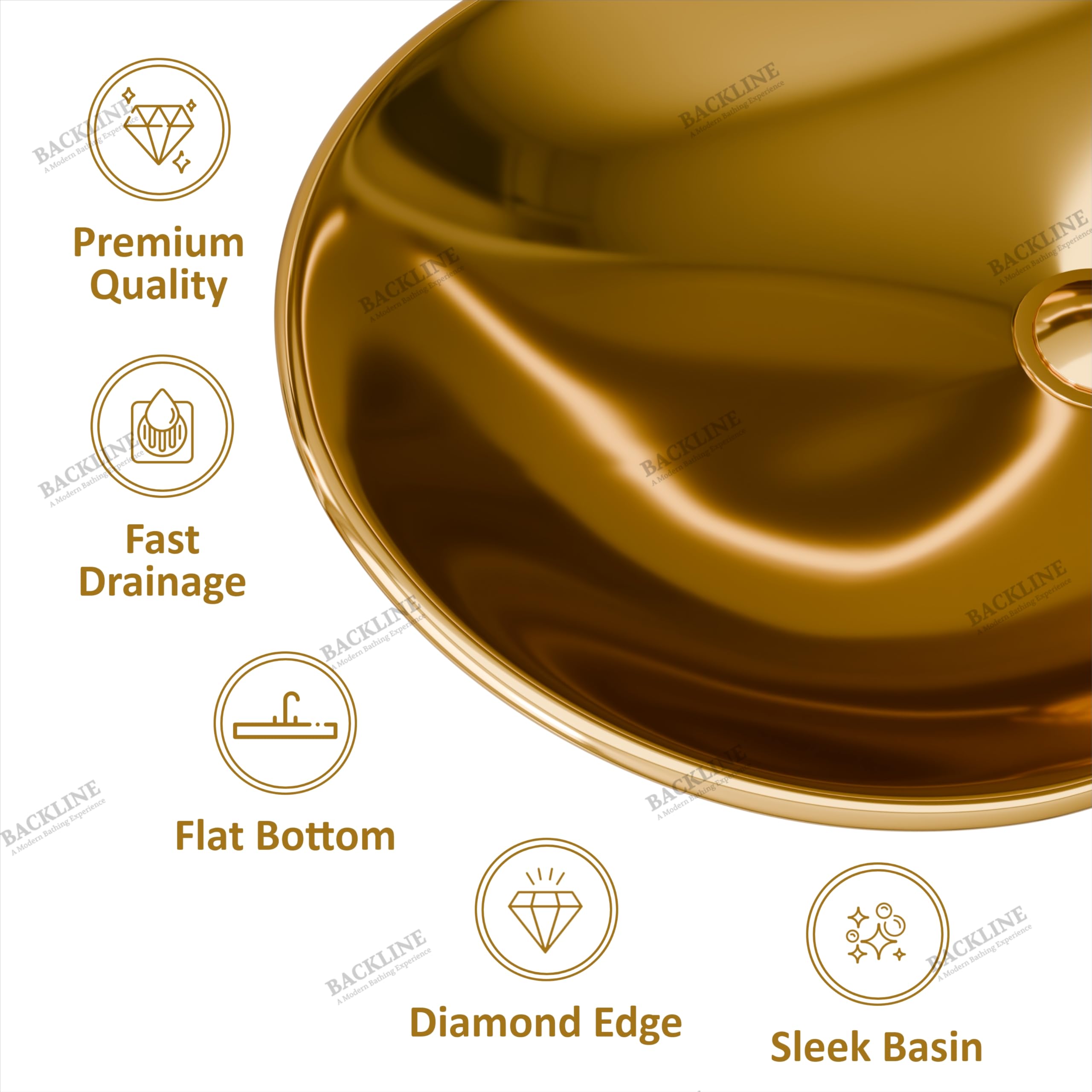 Premium Ceramic Countertop Wash Basin - 22 x 13 x 5 Inch Gold Glossy Bathroom Sink for Vanity, Powder Room & Living Room Decor - Modern Tabletop Vessel Sink for Bathroom Remodel & Luxury Home Upgrade
