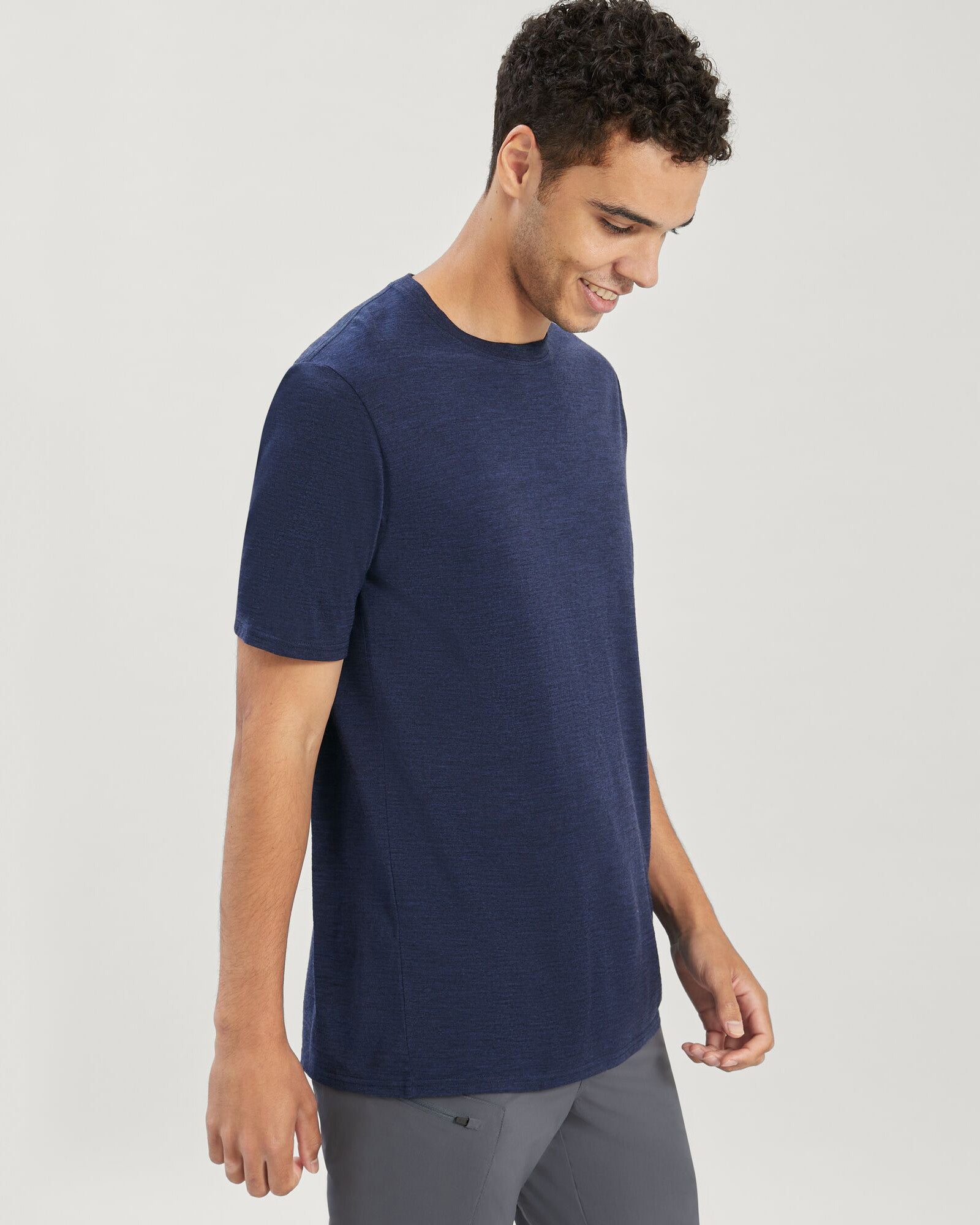 Premium 100% Merino Wool Men's T-Shirt - Midnight Navy Marle | Soft Breathable Base Layer for Hiking, Travel & Everyday Wear