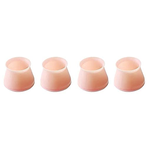 4PCS Chair Leg Protectors - Non-Slip Furniture Floor Protectors for Tables, Chairs & Stools | Noise Reducing Chair Mat Caps (TP Color) | Perfect for Hardwood Floors & Home Office Use