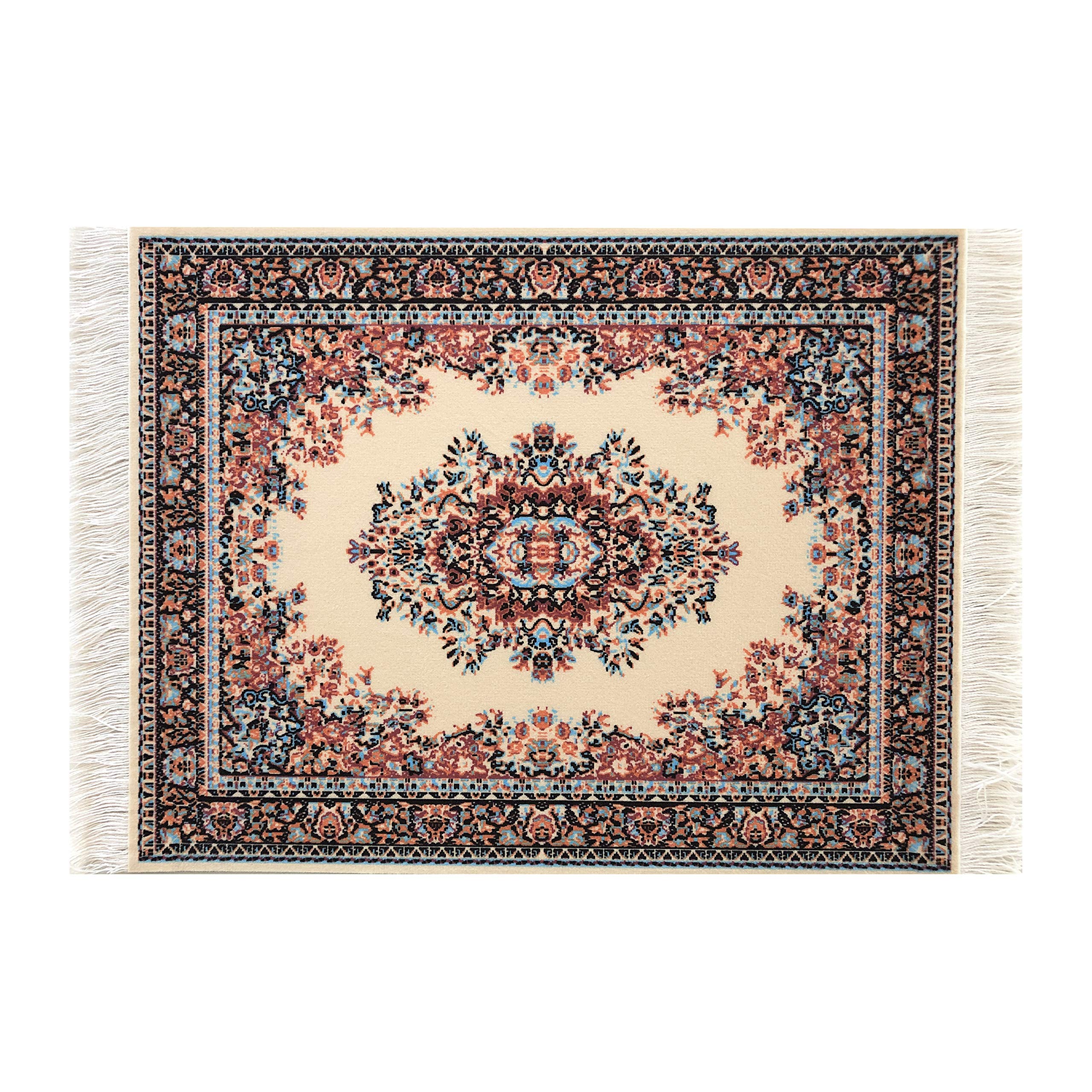 Set of 2 Oriental Style Rug Mouse Pads for Computer Desk - Non-Slip Carpet Mouse Mat for Office & Gaming, Perfect for Home & Workspace Decor