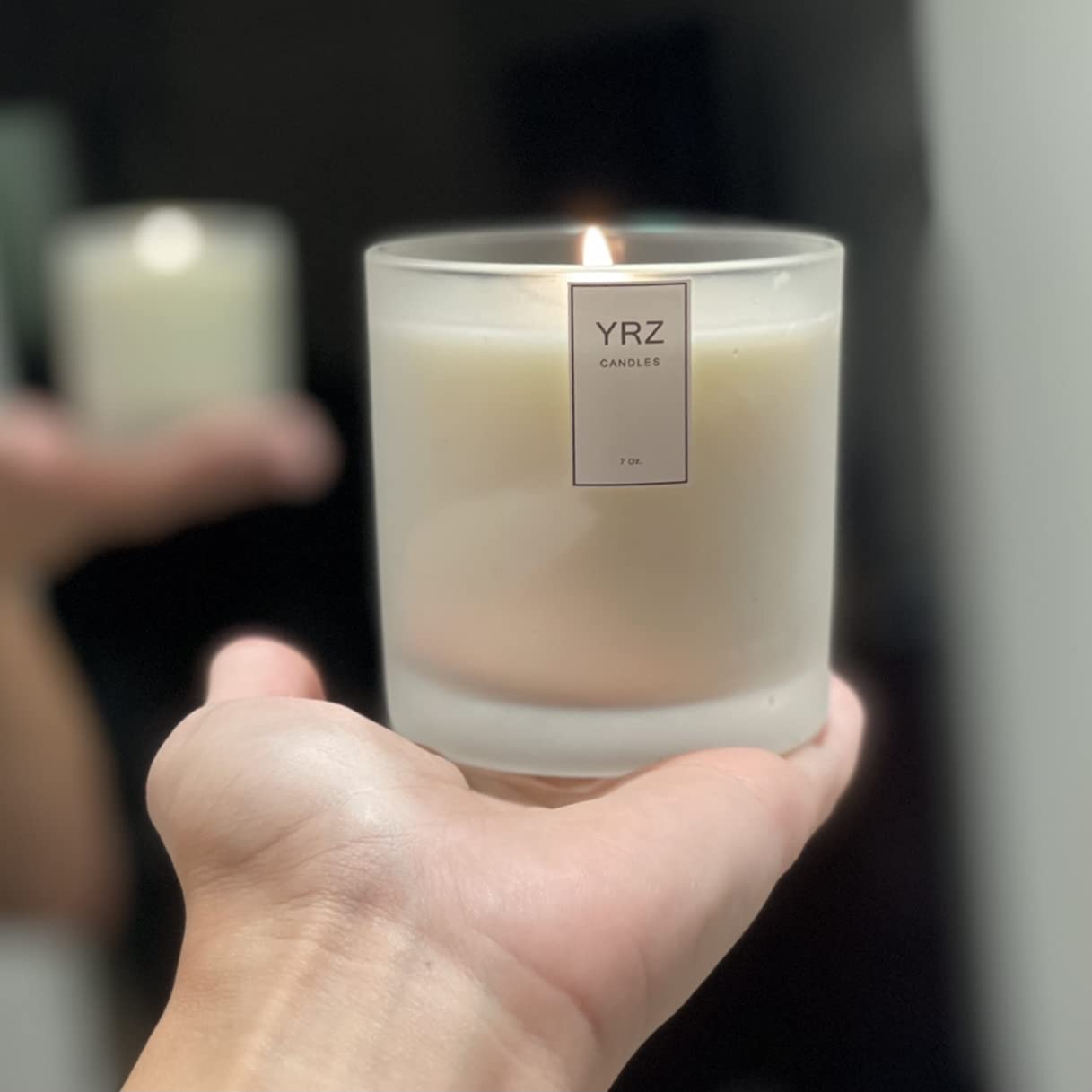 YRZ Candles - White Grapefruit, Peach & Jasmine Scented Soy Candle | Hand-Poured in Los Angeles | 45-Hour Burn Time | 7 Oz Jar | Perfect for Relaxation, Spa Days & Home Decor